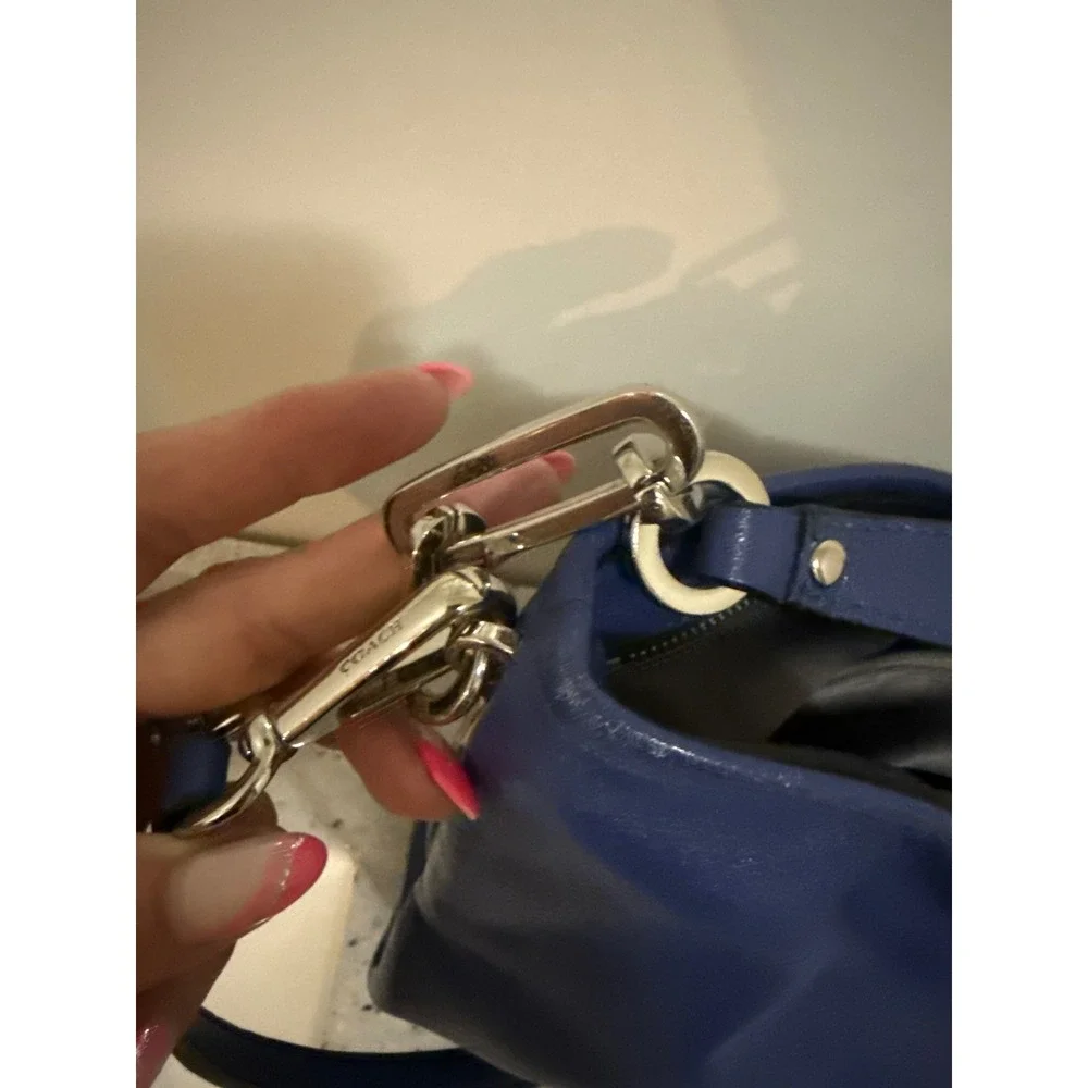Coach Nomad Hobo Bag in Navy Blue Glovetanned Leather - Style 36026 / 54868
